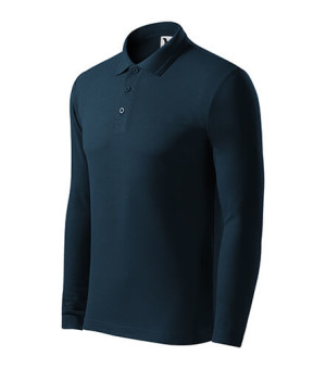 Dark Blue Pique Polo LS Men's polo shirt